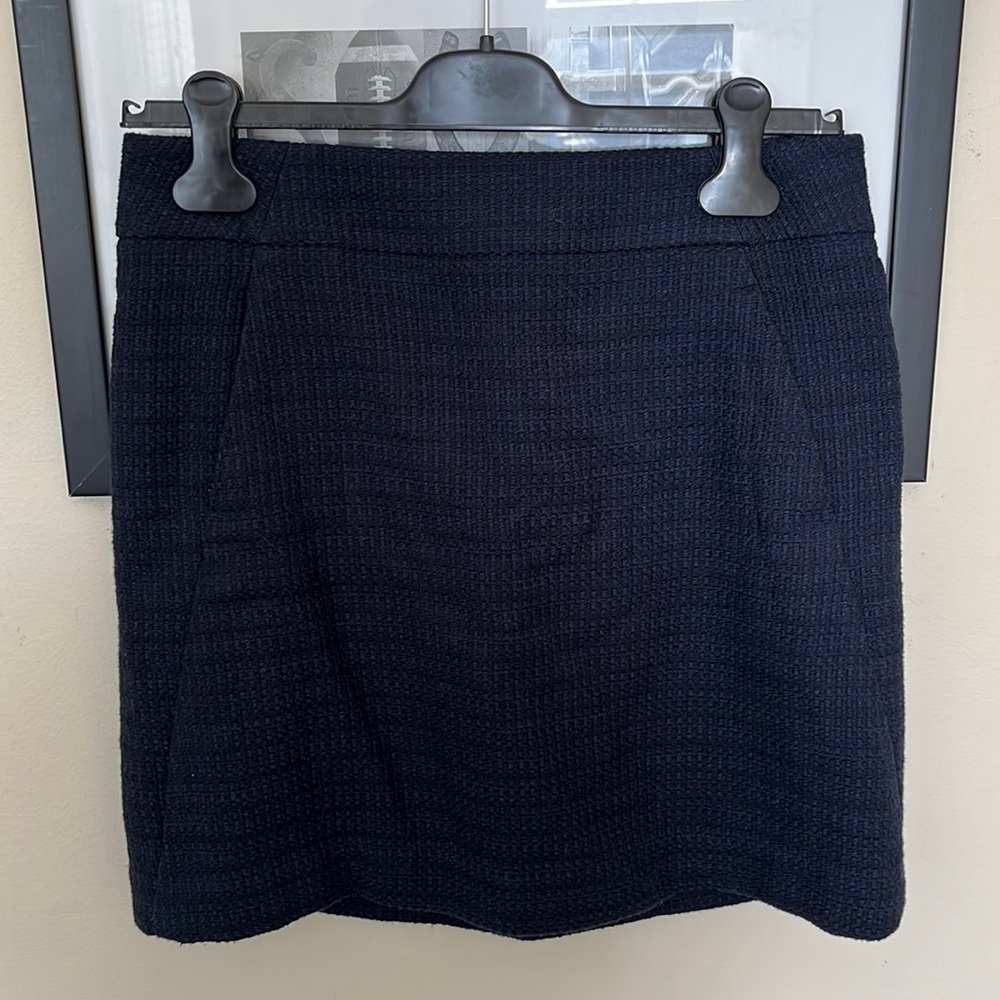 LOFT Navy & Black Patterned Skirt - Size 4